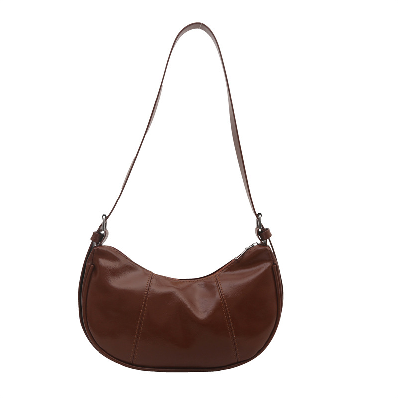 Korean niche design underarm bag for women 2024 autumn New high-end bag, silver crescent bag, single-shoulder crossbody bag Item Picture