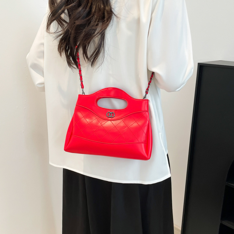 High-end chanel-style chain diamond-shaped bag for women 2025 new style, fashionable and versatile, small gold ball player single-shoulder crossbody bag details Picture
