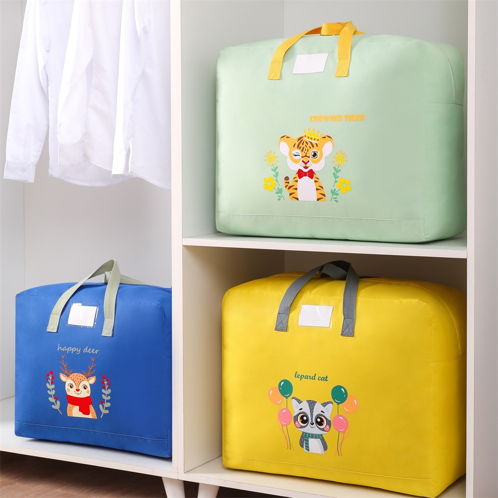 Imported custom-made large-capacity cotton quilts, clothing storage bags, hand-held storage bags, cartoon children's luggage bags, moving bags Specification drawing