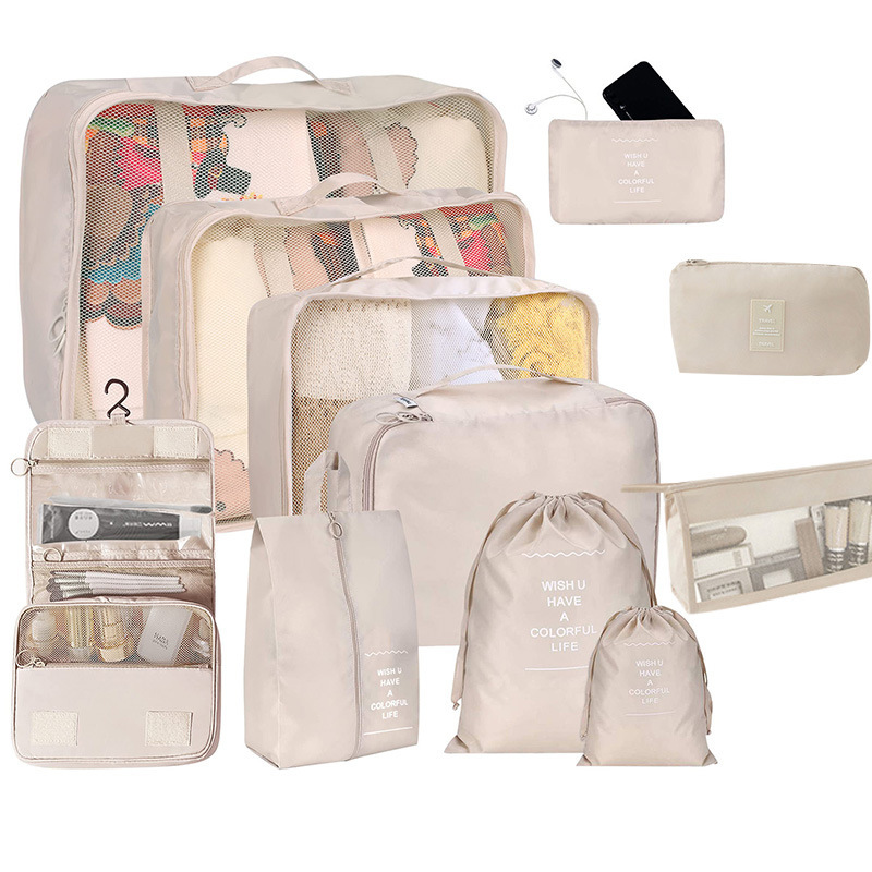 Cross-border travel storage bag 8-piece set, clothing organization, portable large-capacity luggage classification storage bag full figure