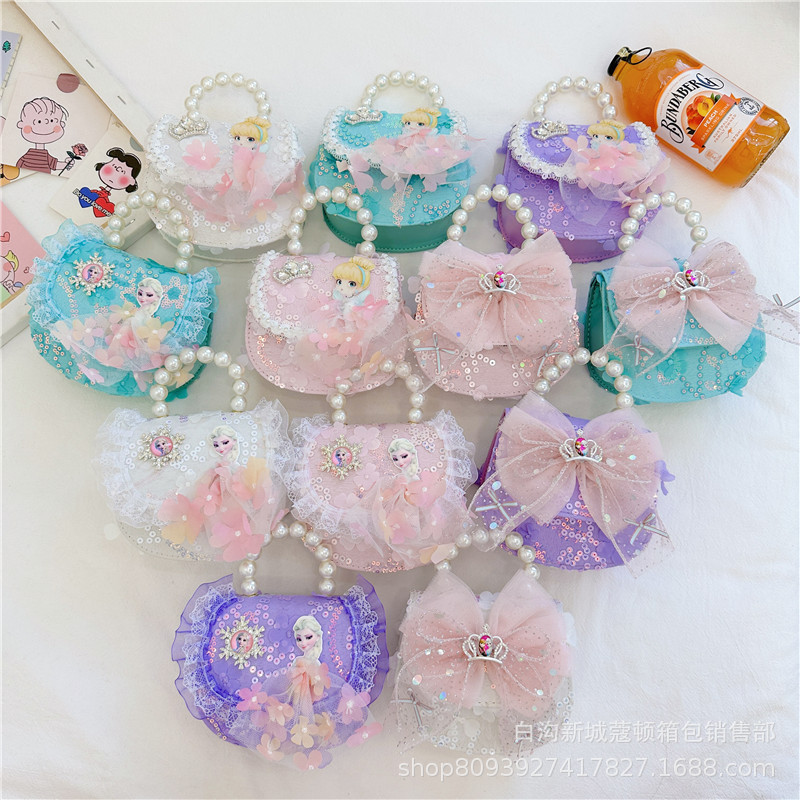 Little girl crossbody bag, girls' hand-held small bag, trendy children's bag, 2024 new style princess stylish mini coin purse full figure