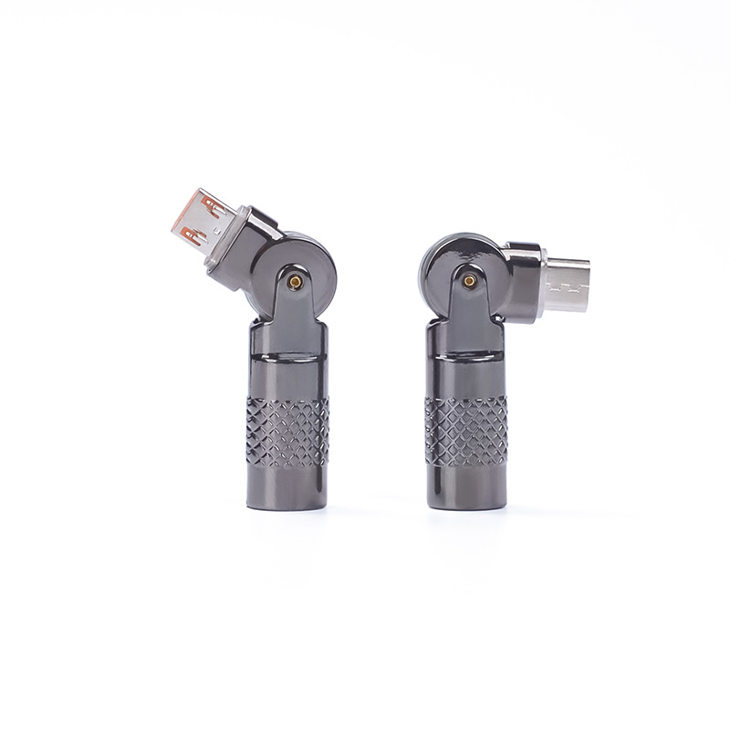 Rotary charging zinc alloy adapter Type C to MicroUSB adapter 3A current data transmission charging details Picture