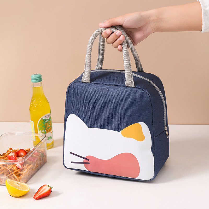 Japanese-style cartoon lunch box bags, children's insulated bags, primary school students' school lunch boxes, bento bags, Oxford cloth lunch bags details Picture