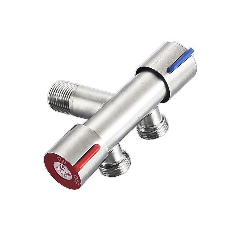 Copper mini Angle valve, dual-control, one in and two out, dual-purpose faucet, multi-functional toilet opening companion, dual washing machine faucet factory Item Picture