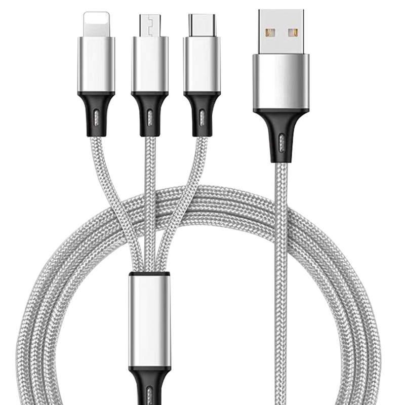 Woven mini one-to-three data cable gift laser logo mobile phone charging cable, suitable for Apple and Huawei type-c Application Scenario