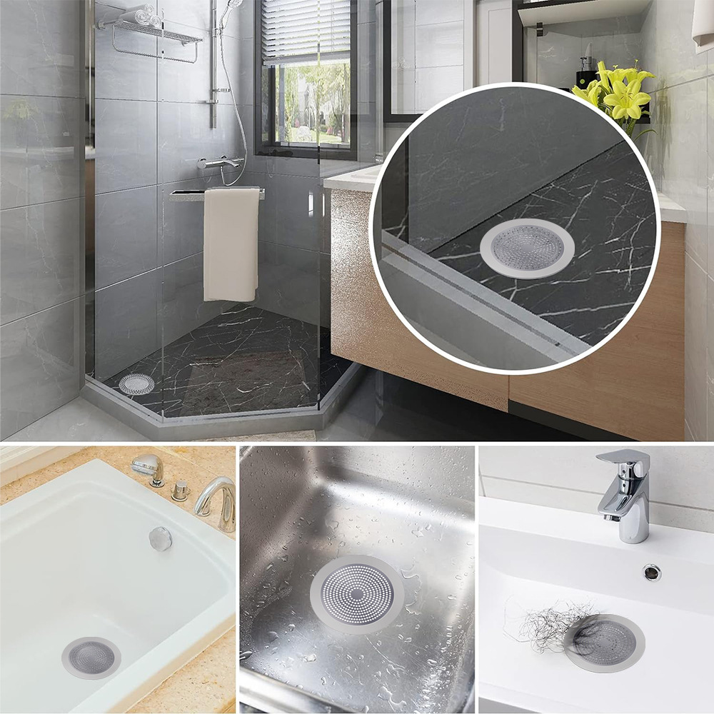 Round 304 stainless steel silicone floor drain cover, bathroom filter screen, round floor drain cover, balcony kitchen cover plate details Picture