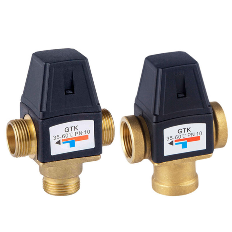Factory direct sales of brass thermostatic valves, solar electric water heater thermostatic mixing valves, and small kitchen treasure floor heating temperature control valves Application Scenario