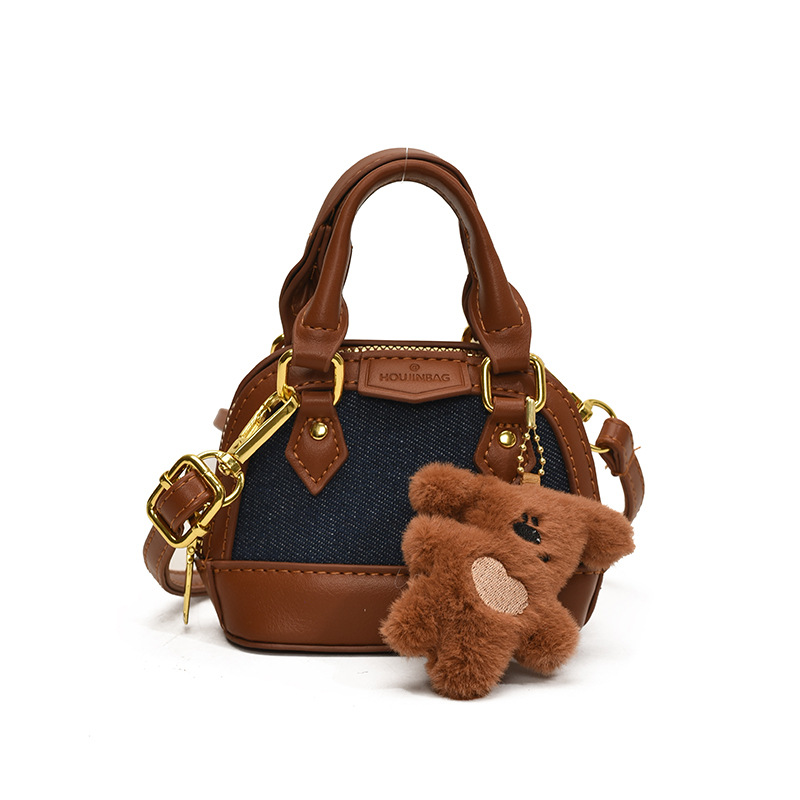 The 2025 new Korean color-blocking design will charm you with its cute shell bag and elegant headphone opening red envelope crossbody bag Item Picture