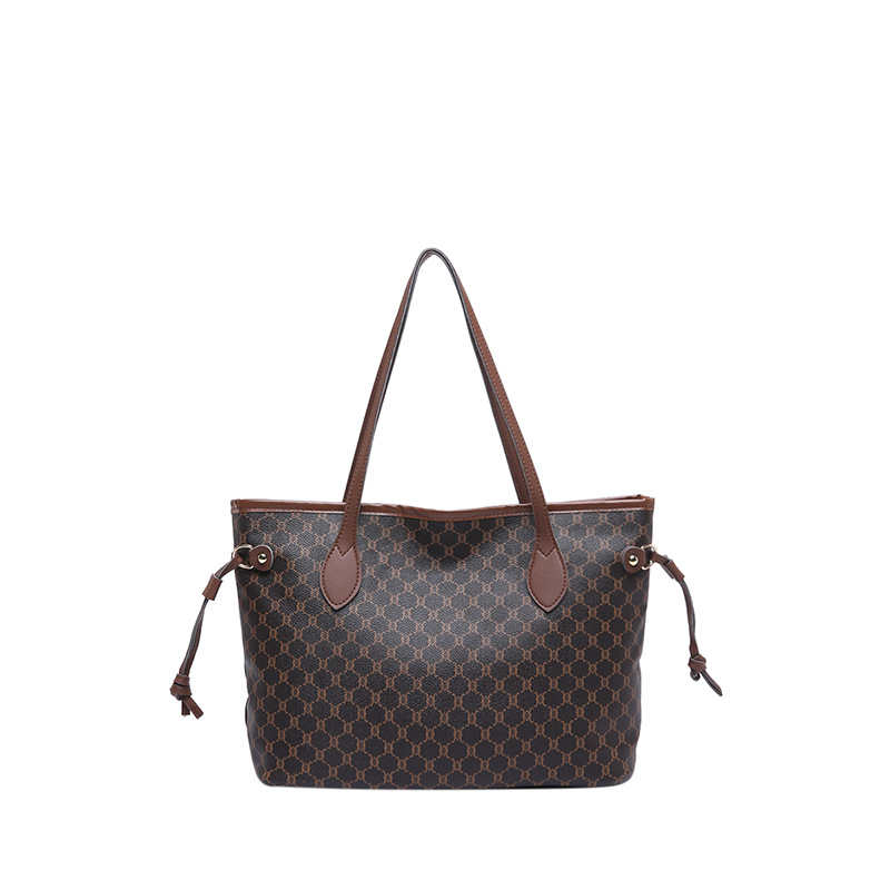 Retro Tote bag, Spring 2025 new style women's bag, large capacity Mommy bag, printed shoulder bag, women's handbag Item Picture