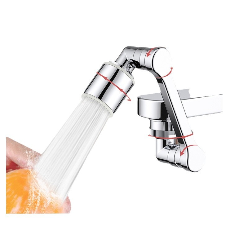 The all-copper multi-functional mechanical arm universal faucet extender is a must-have splash-proof mouthwash nozzle with a rotatable joint Item Picture