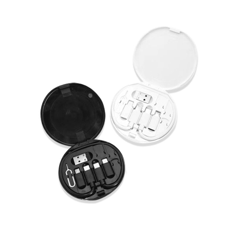 Cross-border best-selling portable data cable, multi-functional storage box, adapter, charging cable, with mirror and phone stand Application Scenario