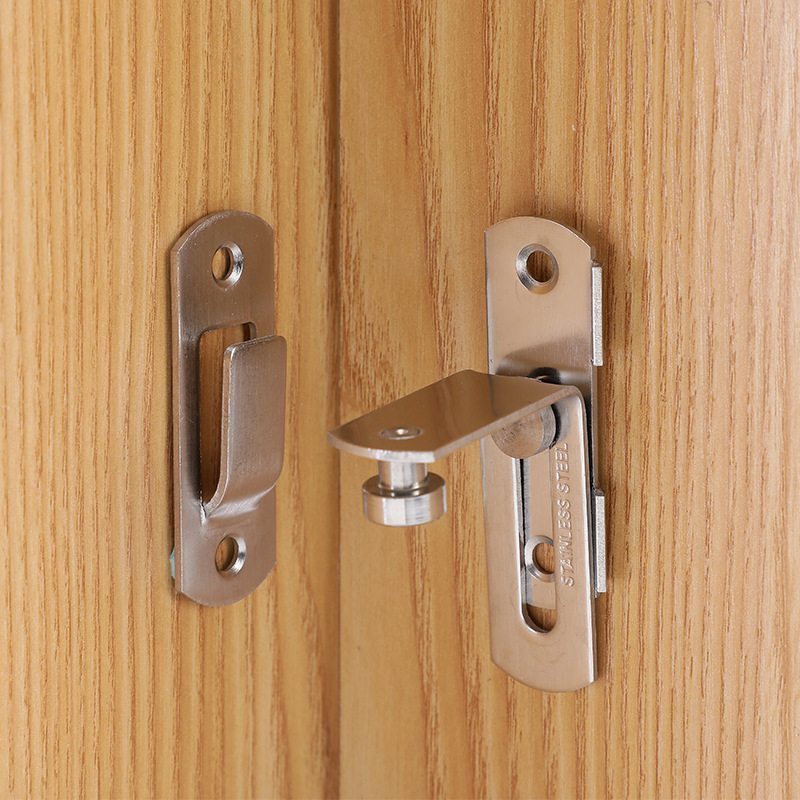 Household stainless steel door latch, 90-degree right-angle sliding door latch, door bolt latch, window door, door anti-theft latch, door latch Application Scenario