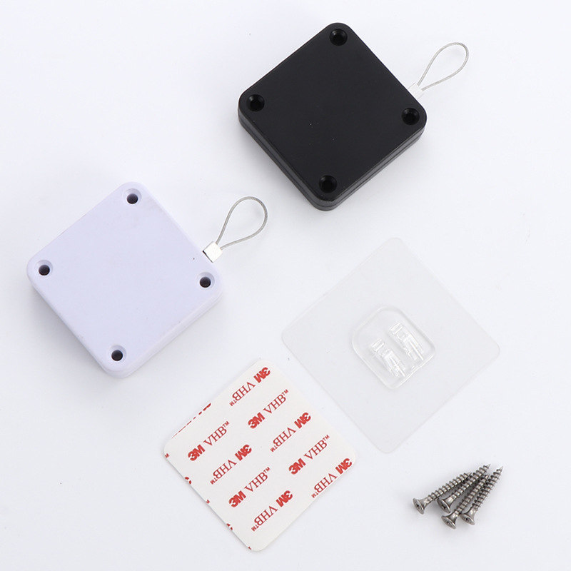 A non-drilling, drawstring type telescopic household silent simple door closer, buffer drawstring retraction closing automatic door closer Application Scenario