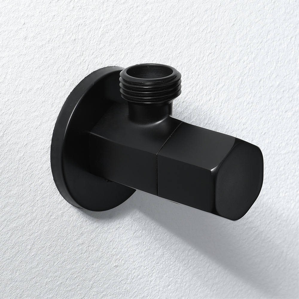 HIDEEP Black hexagonal handwheel brass Angle valve bathroom faucet hot and cold Angle valve Factory Direct sales HIJF020 full figure