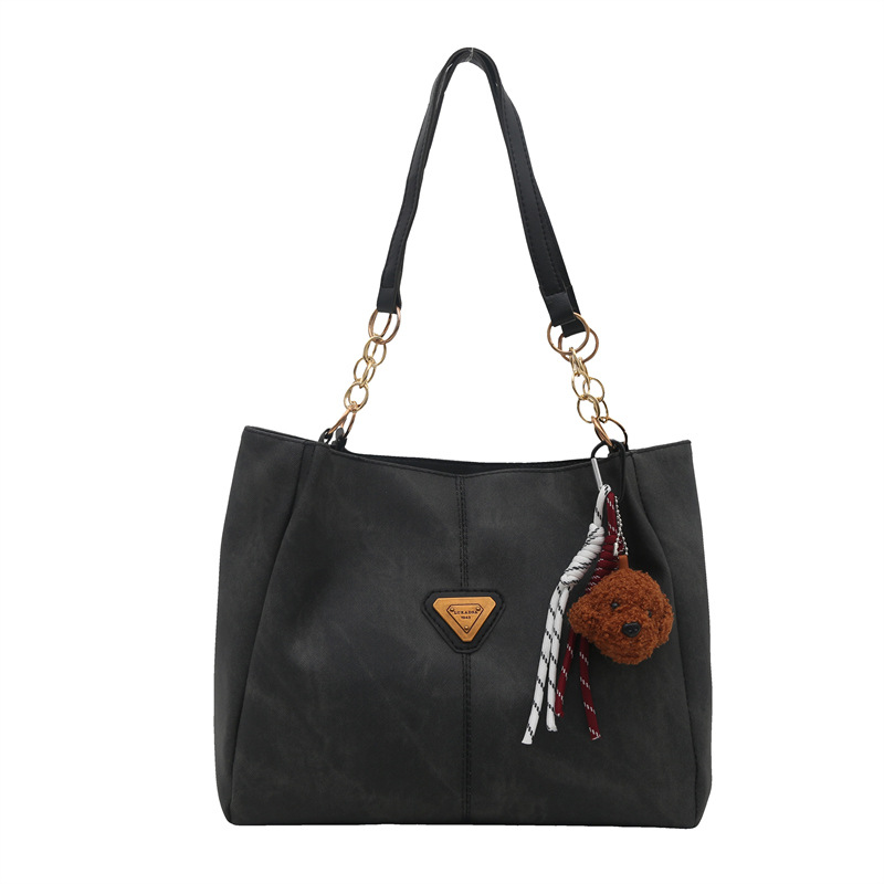 Retro color-blocking large-capacity bag for women, new Spring 2025, niche quality casual single-shoulder bag, fashionable tote bag Item Picture