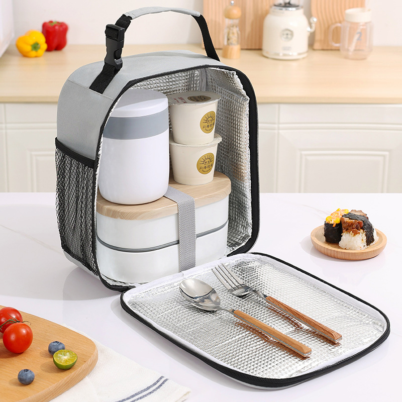 Runhui Dopamine vertical student lunch box, handbag, bento, insulated bag, Outdoor fresh-keeping ice pack, insulated bento bag details Picture