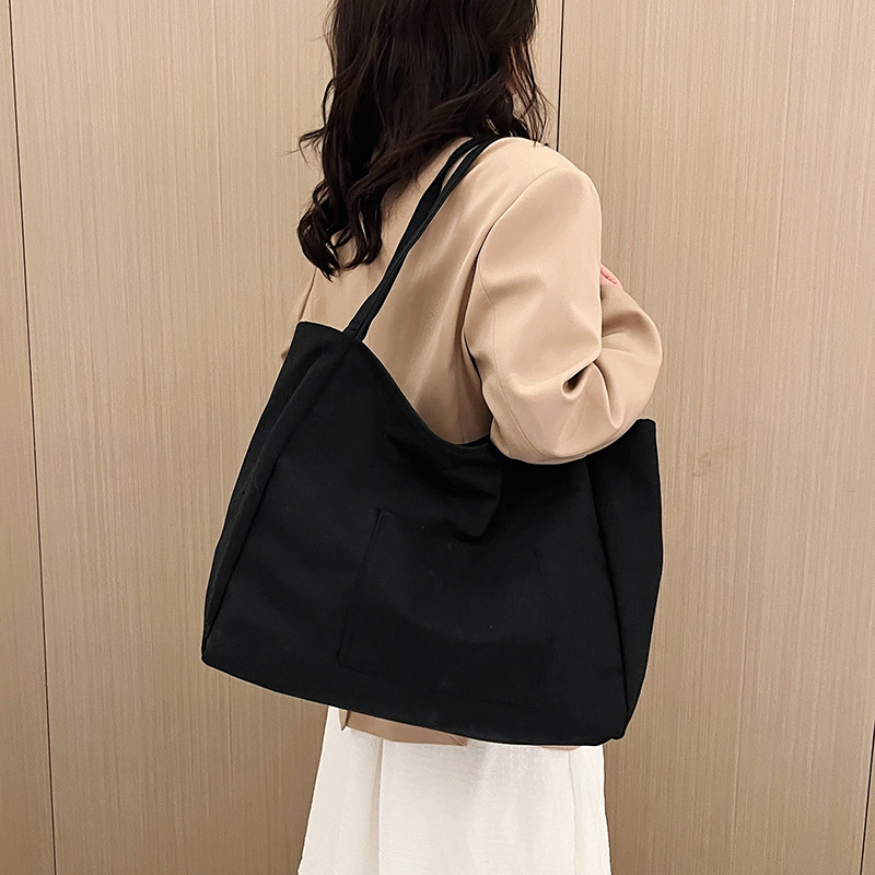 Cross-border casual canvas bag for women, 2024 new trendy and fashionable tote bag, versatile large-capacity bag, shopping bag details Picture