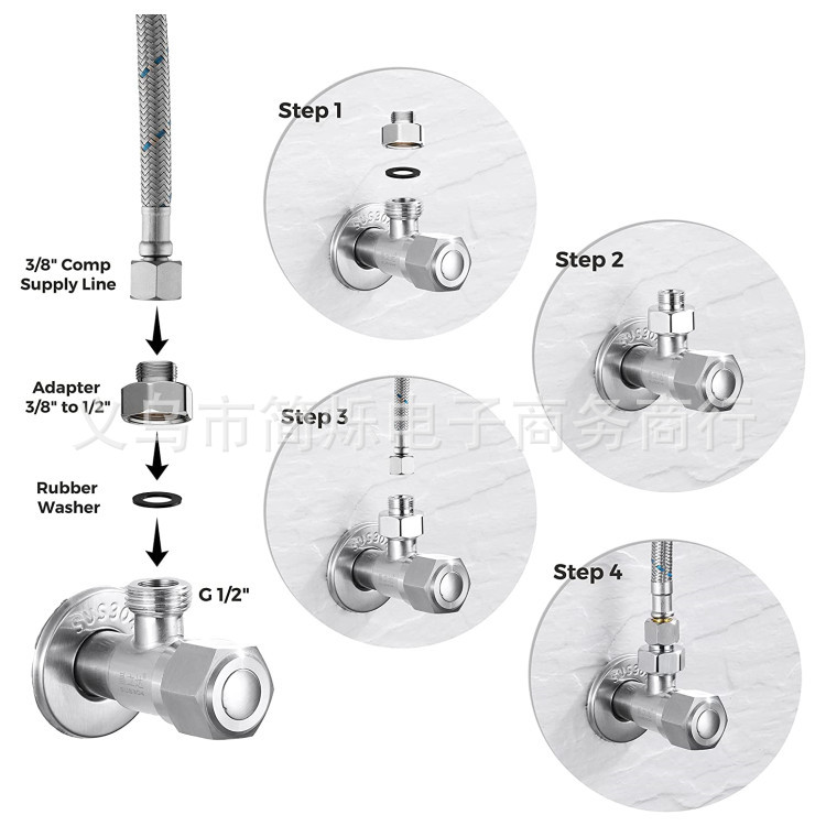 Stainless steel 3-point, 4-point and 6-point corrugated pipe nut detachable joint pipe nut Specification drawing