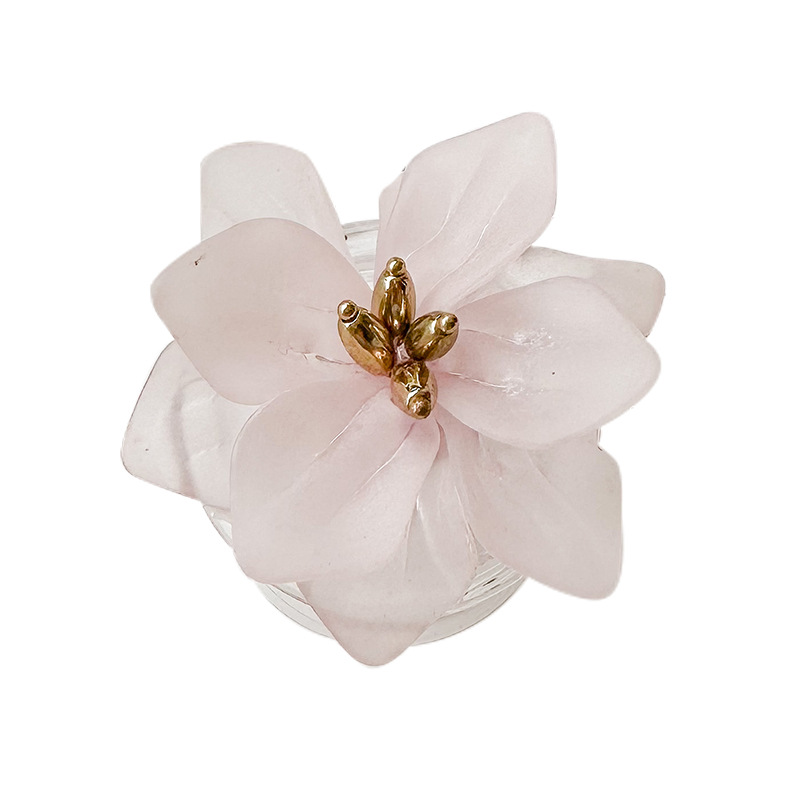 A fresh and clean InS-style flower-shaped phone airbag stand with a back sticker, a stretchable solid color lotus desktop support, portable Item Picture