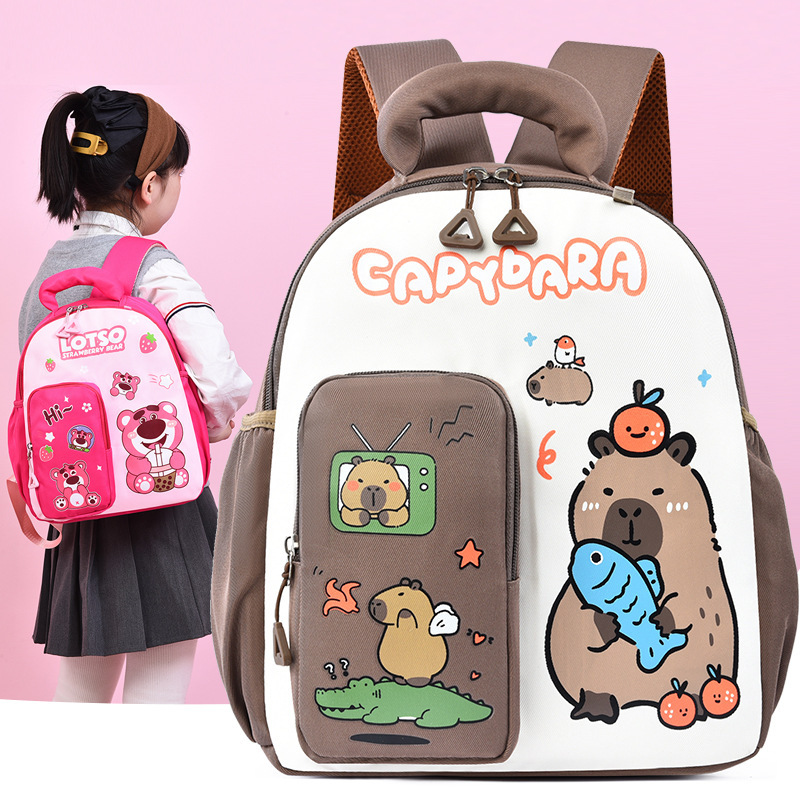 The Kapibala Children's Bag is a cute cartoon schoolbag for boys and girls in kindergartens. It is fashionable and trendy, with a high level of appearance full figure