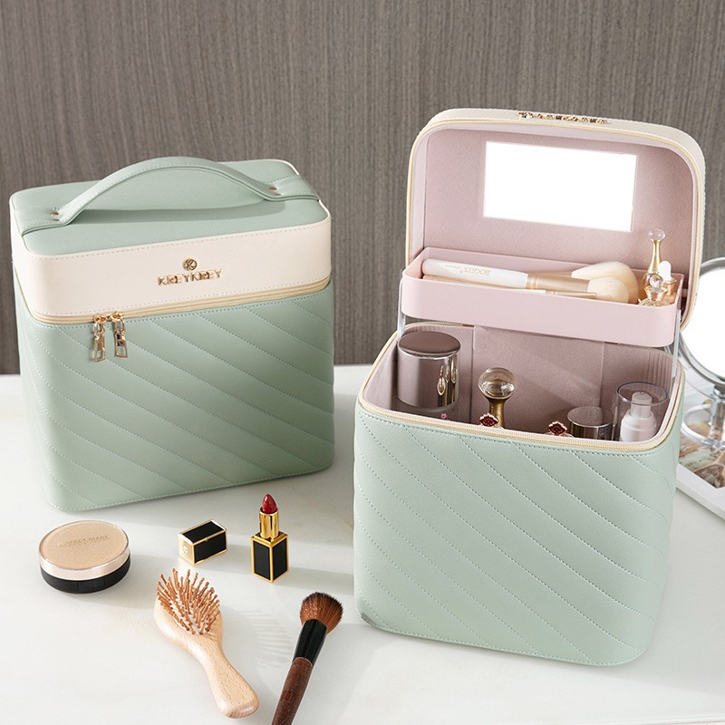 Wholesale cosmetic box, popular large-capacity InS-style cosmetic storage box, portable multi-functional hand-held toolbox for women full figure