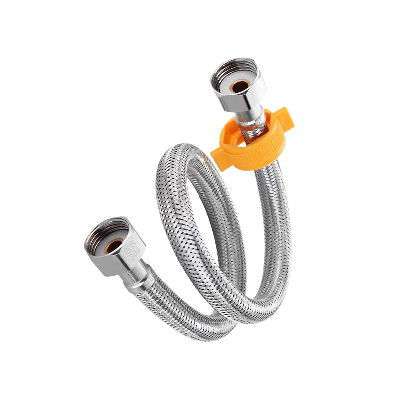 Cross-border 304 stainless steel braid pipe, 4-inch thickened explosion-proof metal hose for toilet, water heater and faucet inlet pipe Item Picture