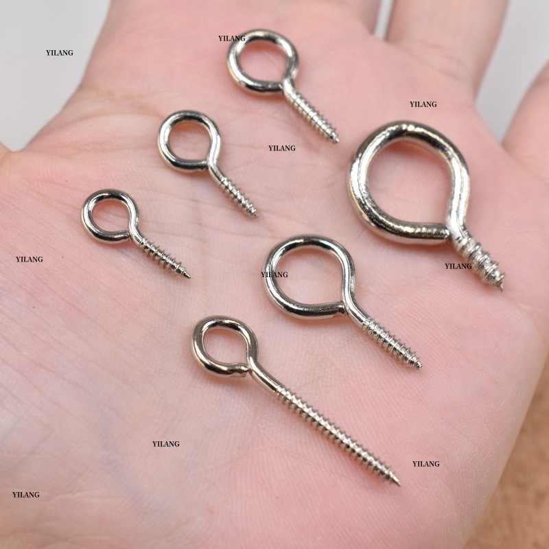 Iron-colored sheep's eye nails, self-tapping sheep's eye screws, toys, puppets, wooden hanging objects, lamps, ceiling with rings, sheep's eye rings details Picture