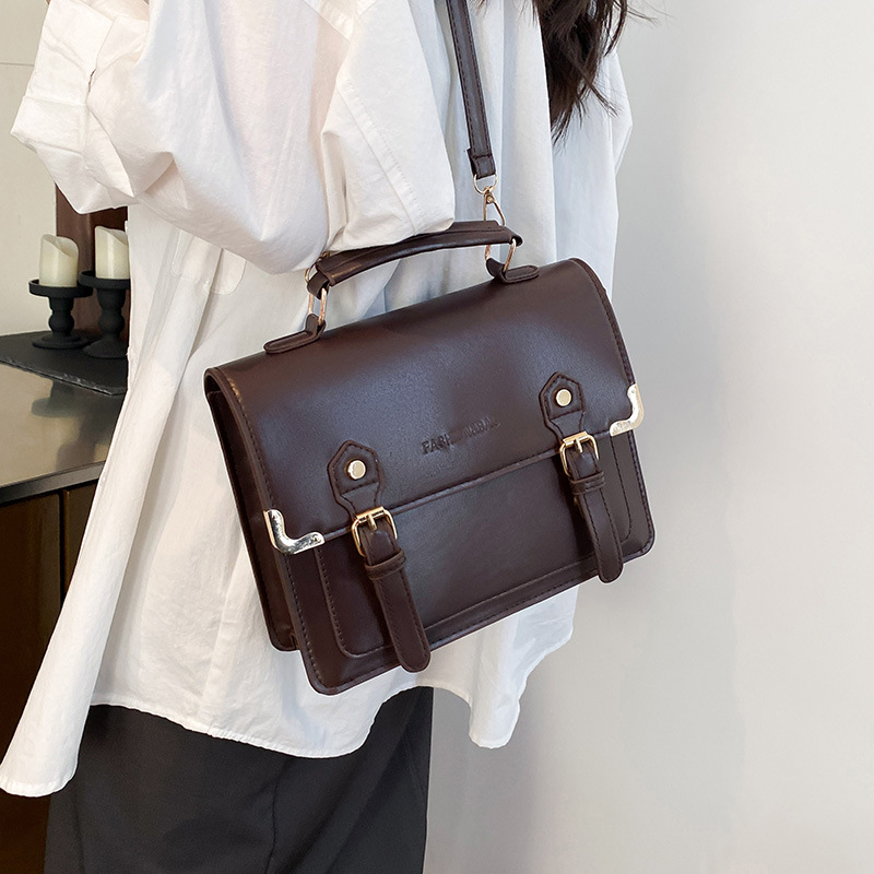 Fashionable college bag, high-quality bag, versatile backpack for women's official documents, large-capacity commuting crossbody bag, cross-border trend details Picture