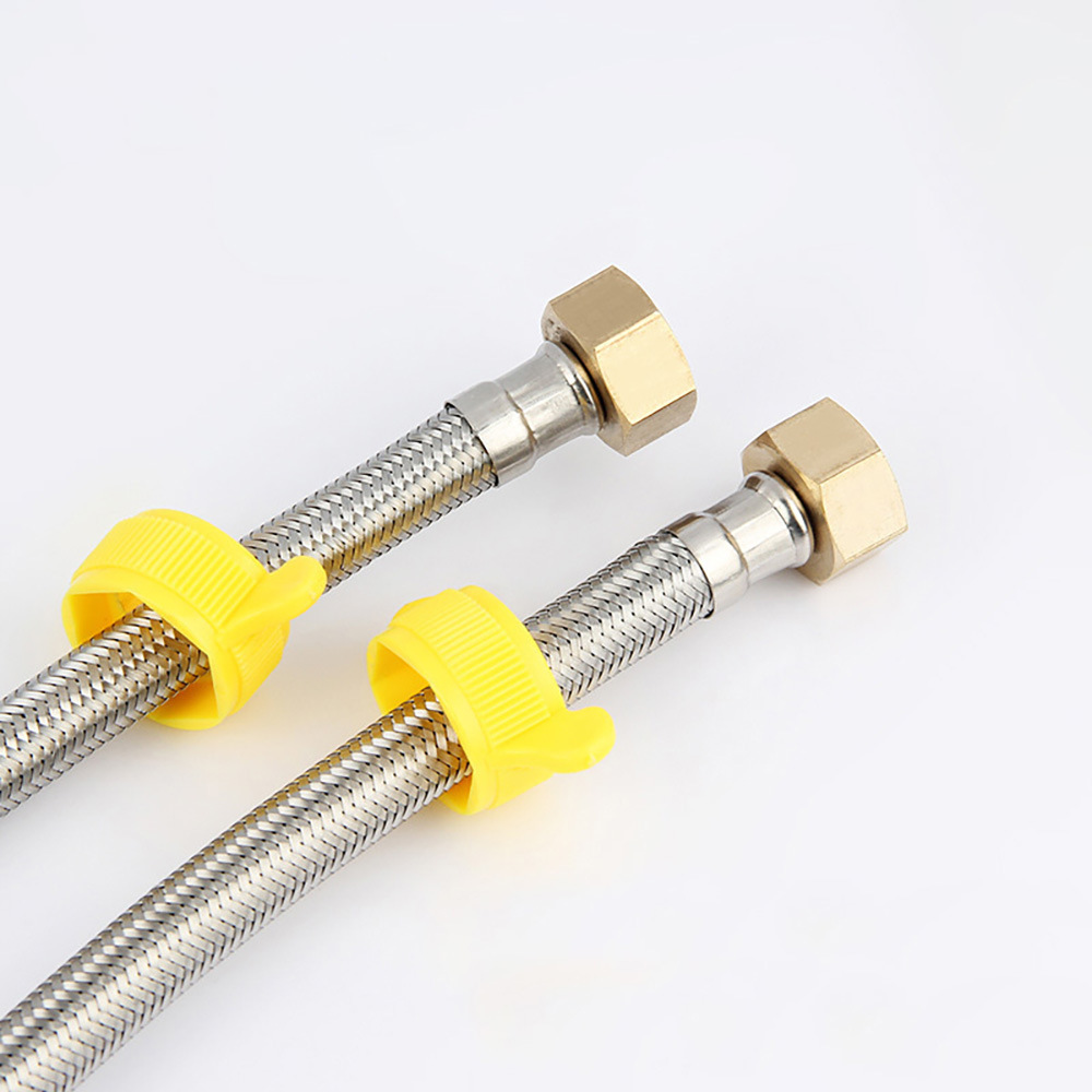 The 304 stainless steel braided hose for the water inlet, explosion-proof cold and hot Angle valve, water heater faucet, toilet connection water supply pipe details Picture