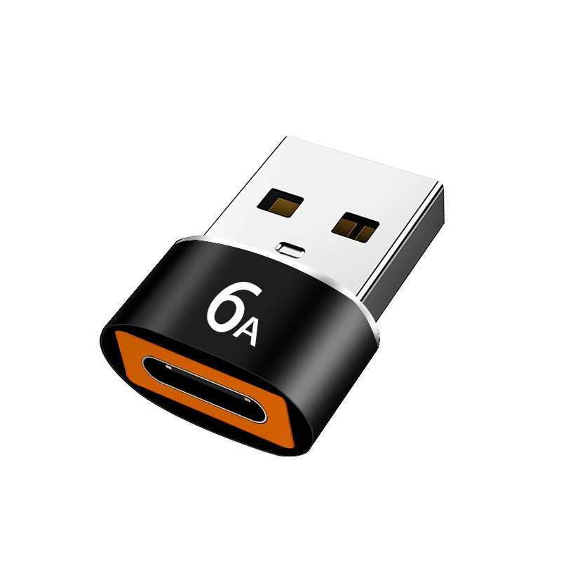 USB to Type-C 2.0 female to male charger, PD data cable 6A adapter, USB-C port mobile phone converter Specification drawing