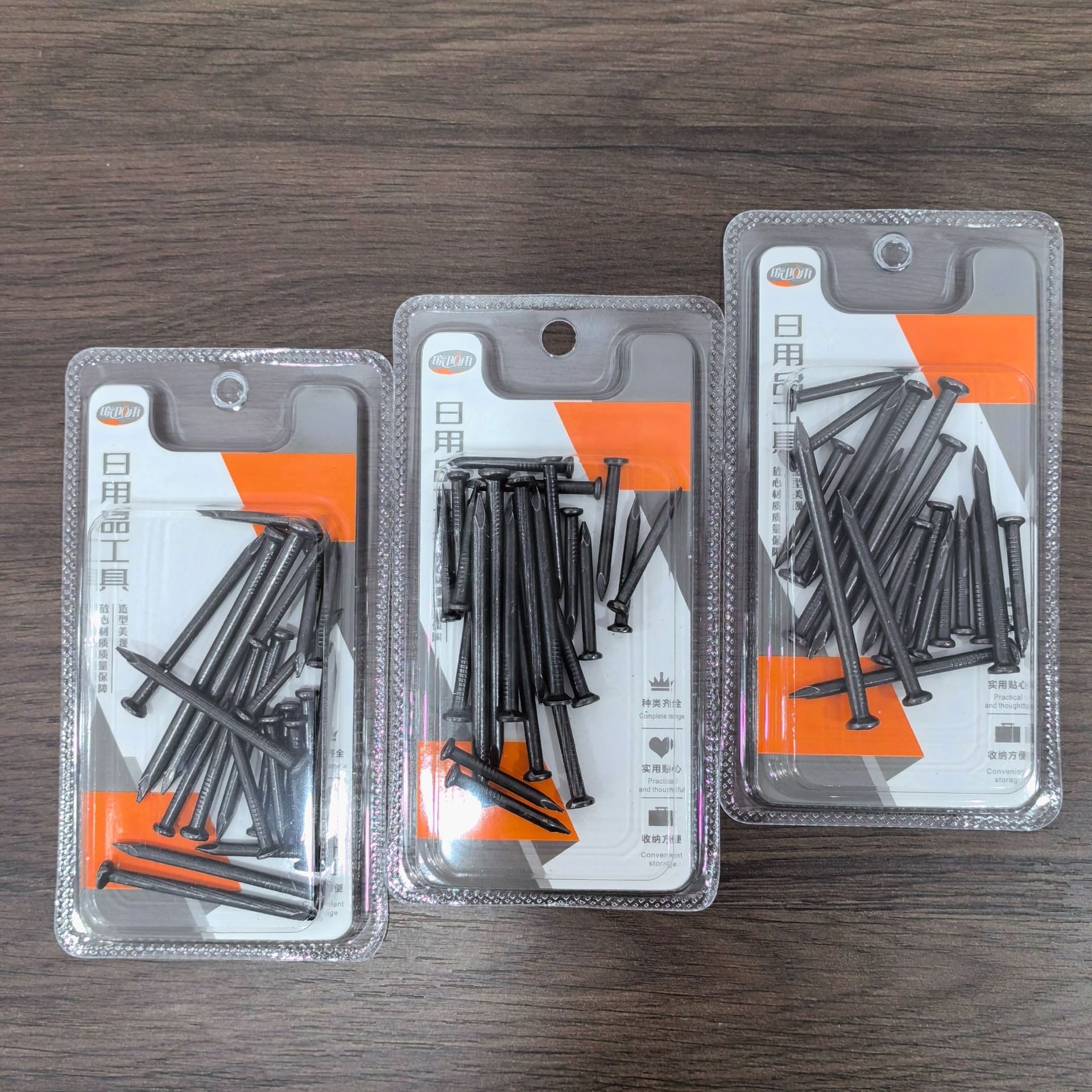 Suction card types of steel nails, cement steel nails, black hardness, cement steel nails, one card, multiple specifications of cement steel nails full figure