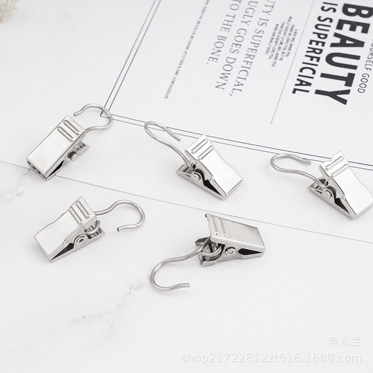 Open and closed curtain clips, metal clips, sawtooth ring curtain clips, bath curtain clips, curtain clips Specification drawing
