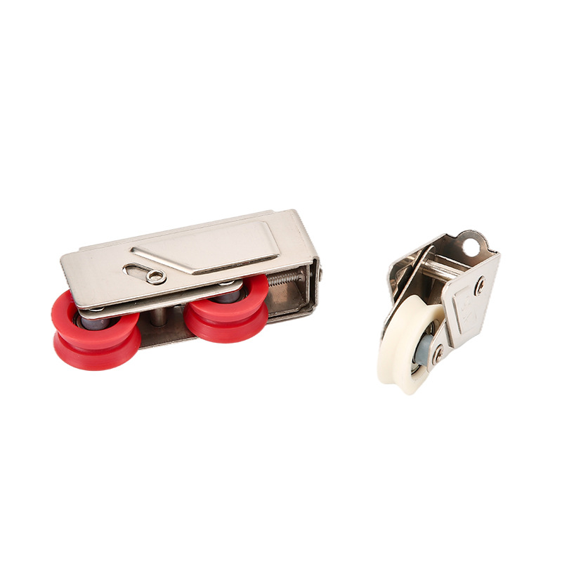 Sliding window pulley, door and window accessories, stainless steel shaft pulley, double-wheel aluminum alloy sliding door accessories, pulley track Specification drawing