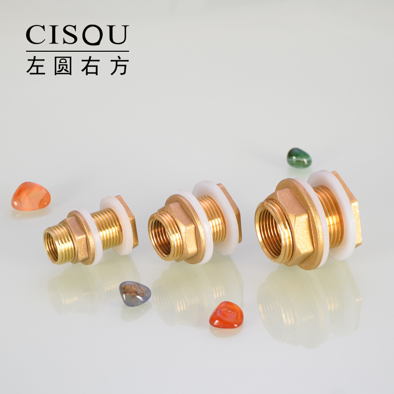 Brass inner and outer wire water tank joint 3/4/6 minute 1-inch extended drainage interface water tower, water pool, fish tank, bucket accessories details Picture