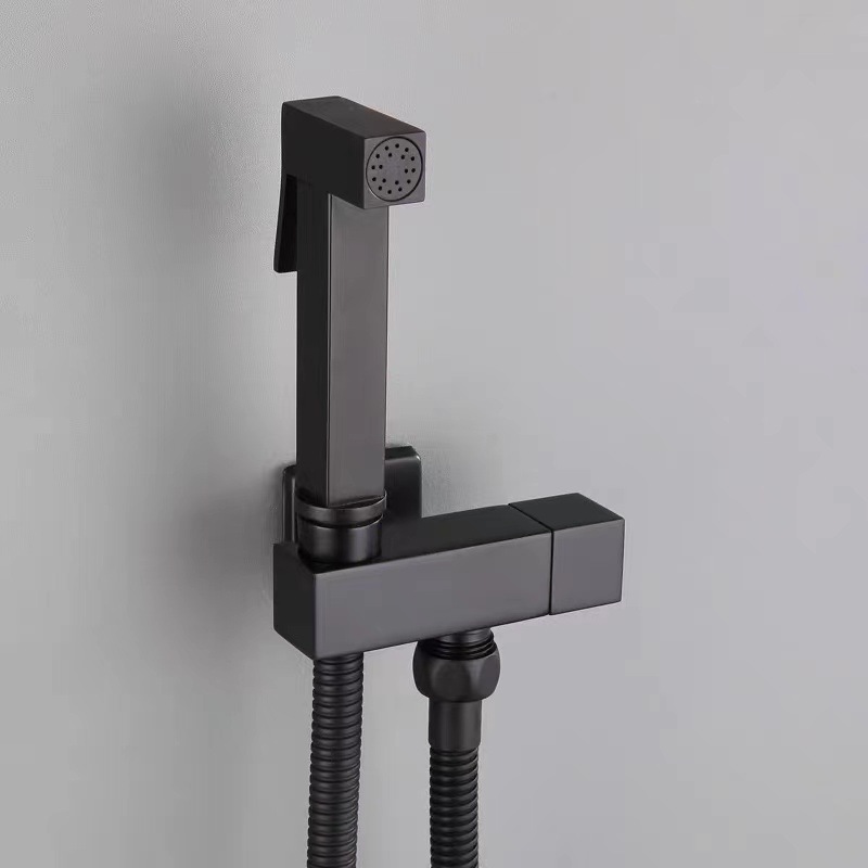 Cross-border single-cooling handheld feminine washbasin set, all-copper square set, pressurized spray gun, toilet Angle valve with nozzle Application Scenario
