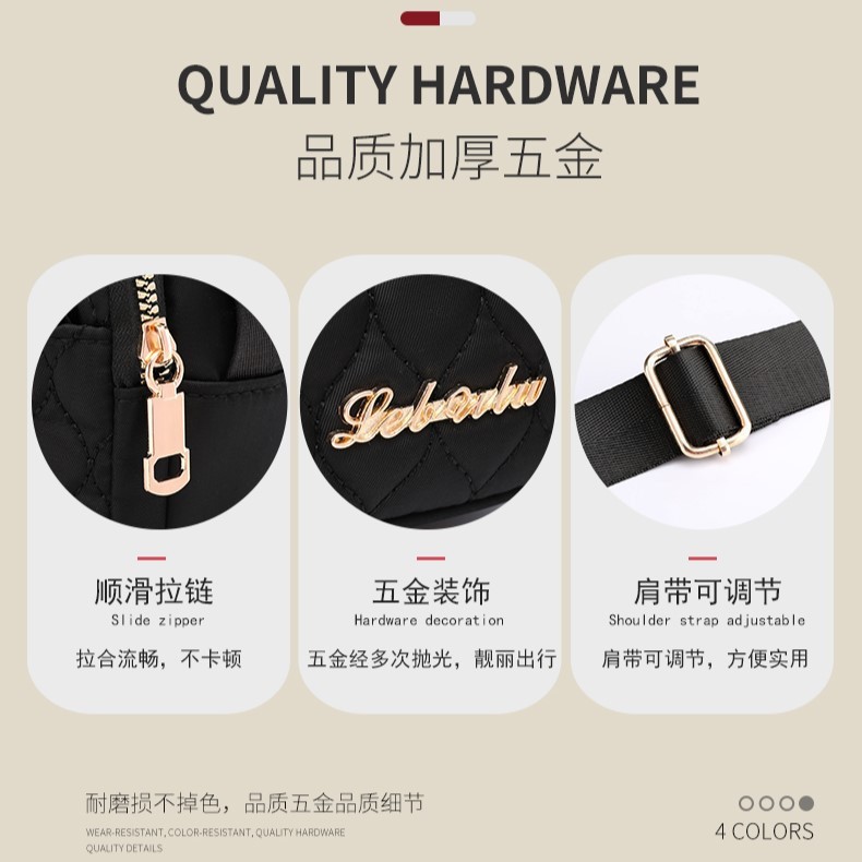 Korean-style simple single-shoulder bag for women, multi-layer storage, convenient nylon bag, versatile casual travel crossbody bag wholesale details Picture