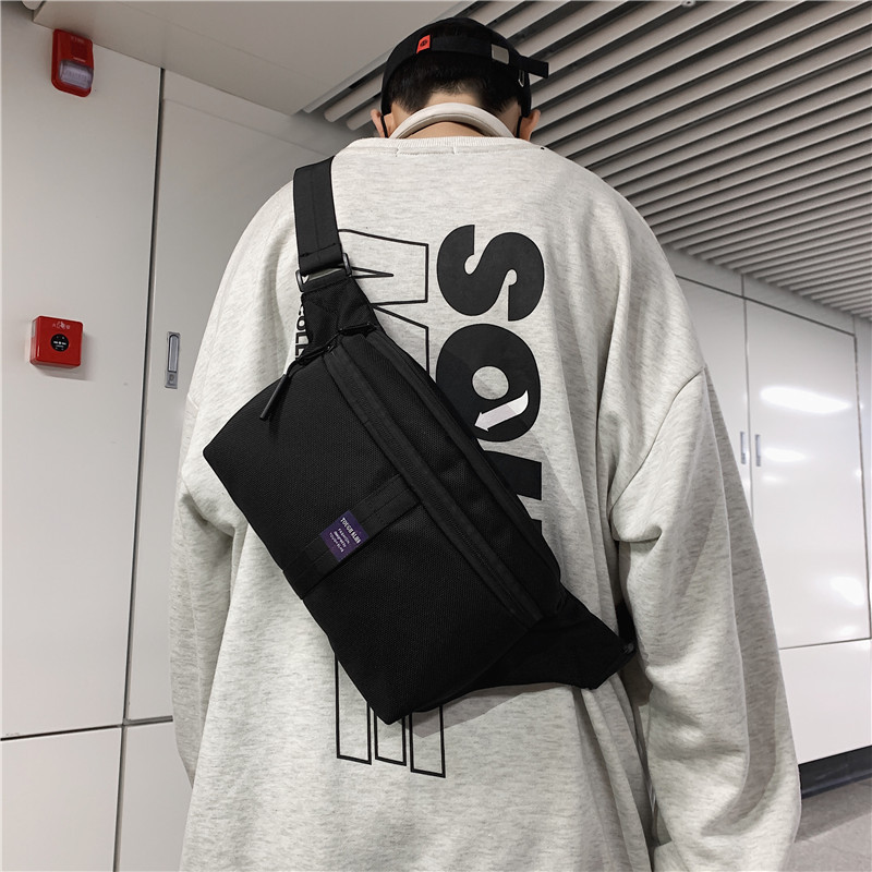 New men's and women's trendy crossbody bag, Korean-style casual chest bag, outdoor water-resistant waist bag, large-capacity single-shoulder backpack full figure