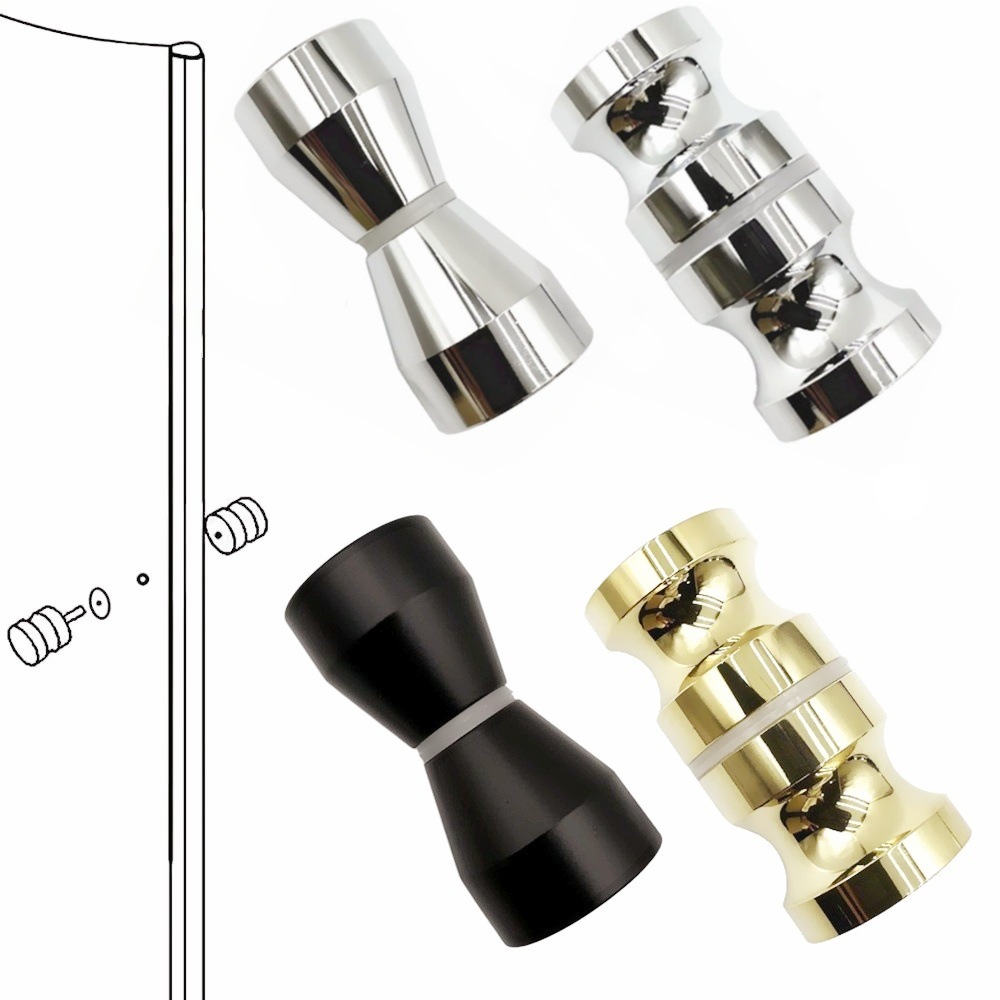 Bathroom accessories: Shower room glass door, single-hole handle, solid cylindrical aluminum alloy shower room accessories, small handle Item Picture