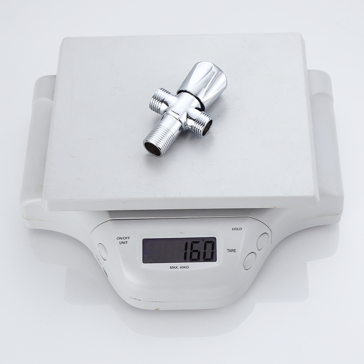 Copper double outlet triangle valve, one inlet two outlets three-way cold and hot water triangle valve, figure-eight stop Angle valve manufacturer wholesale Item Picture