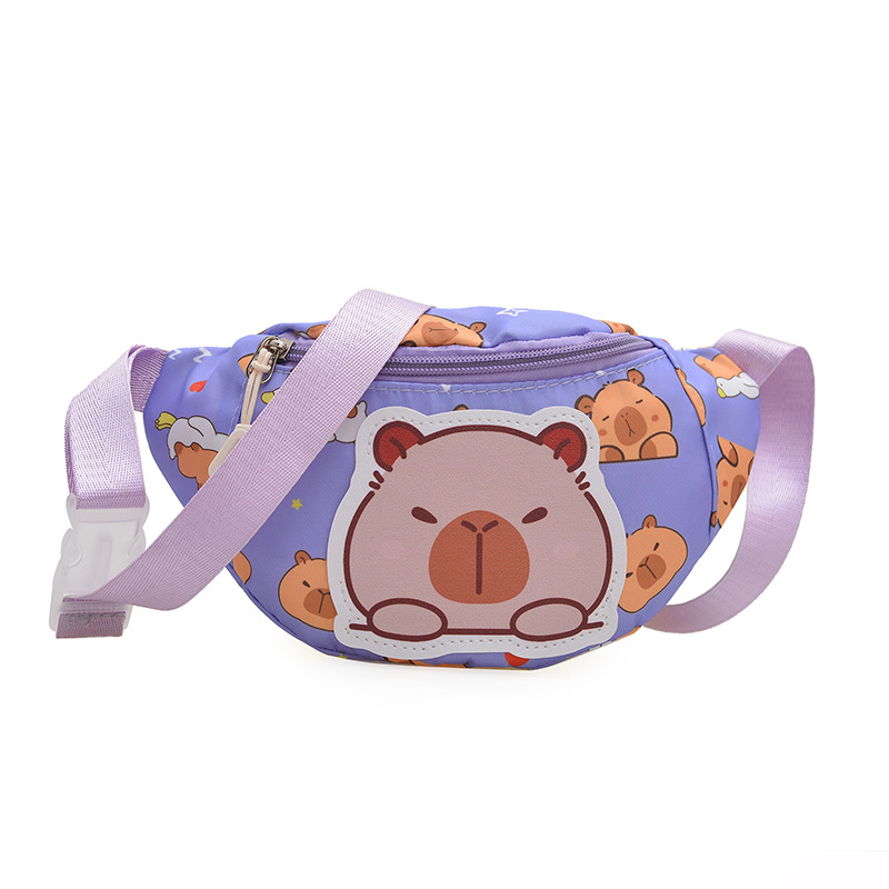 Capibara children's bags for boys and girls, casual and cute coin purs, children's outdoor storage, single-shoulder crossbody backpack Item Picture