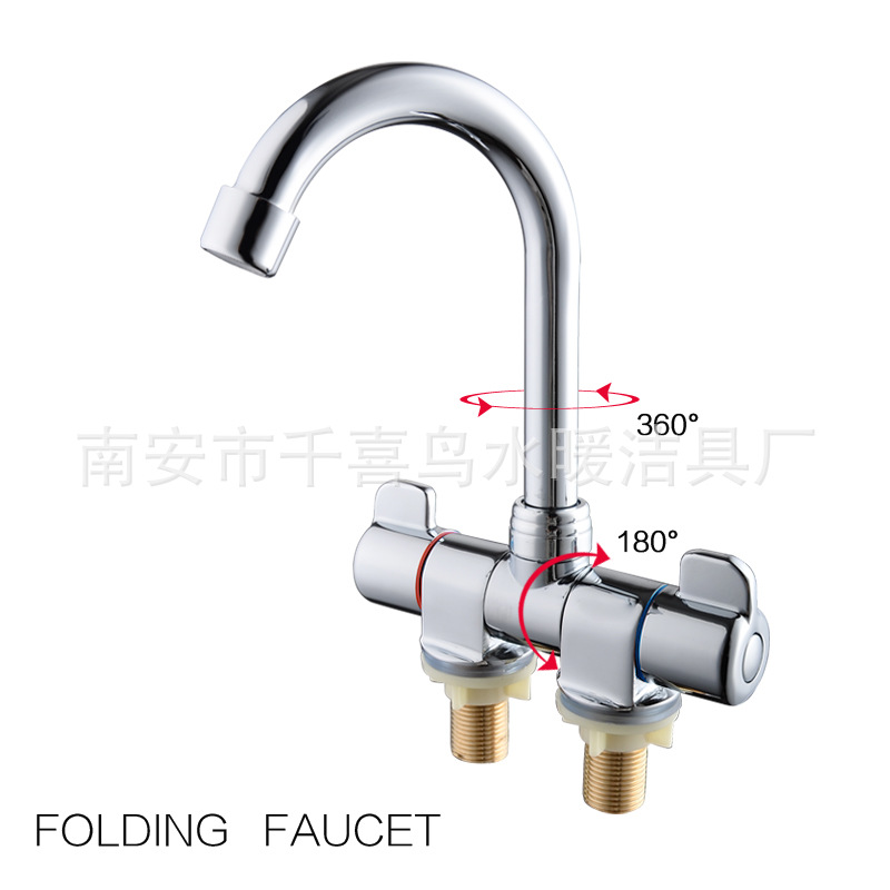 Factory direct sales of double-hole double-handle RV faucets, towable RV kitchen sink faucets full figure