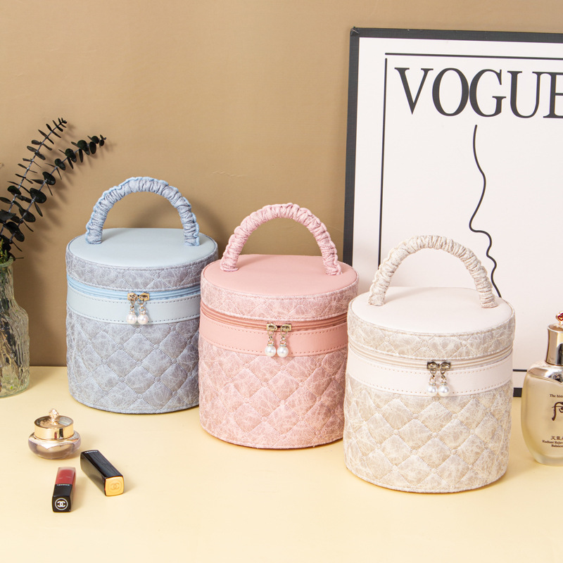 Factory direct sales of light luxury hand-held bucket bags, large-capacity cosmetic cases, storage boxes, souvenirs, wedding gifts, portable for home use full figure
