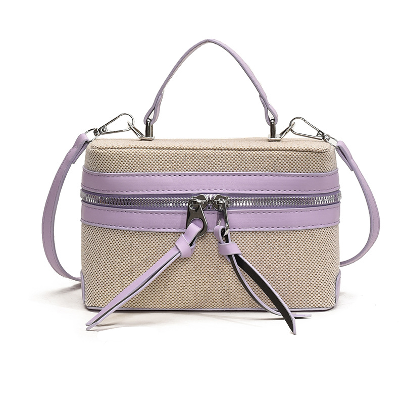 Color-blocking and patchwork box bag for women, new Spring 2025 trendy and fashionable single-shoulder bag, Korean-style quality crossbody bag Item Picture