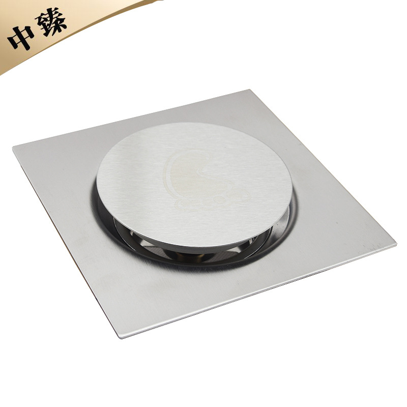 Stainless steel bouncing floor drain, square bouncing anti-odor foot-operated floor drain, bathroom and sanitary ware accessories full figure