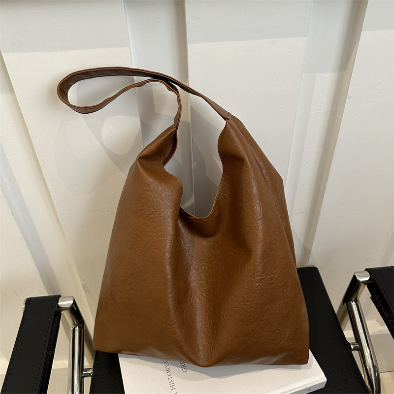 Retro large-capacity commuting bag for women, 2025 new trendy Korean version work shopping bag, high-quality single-shoulder tote bag full figure