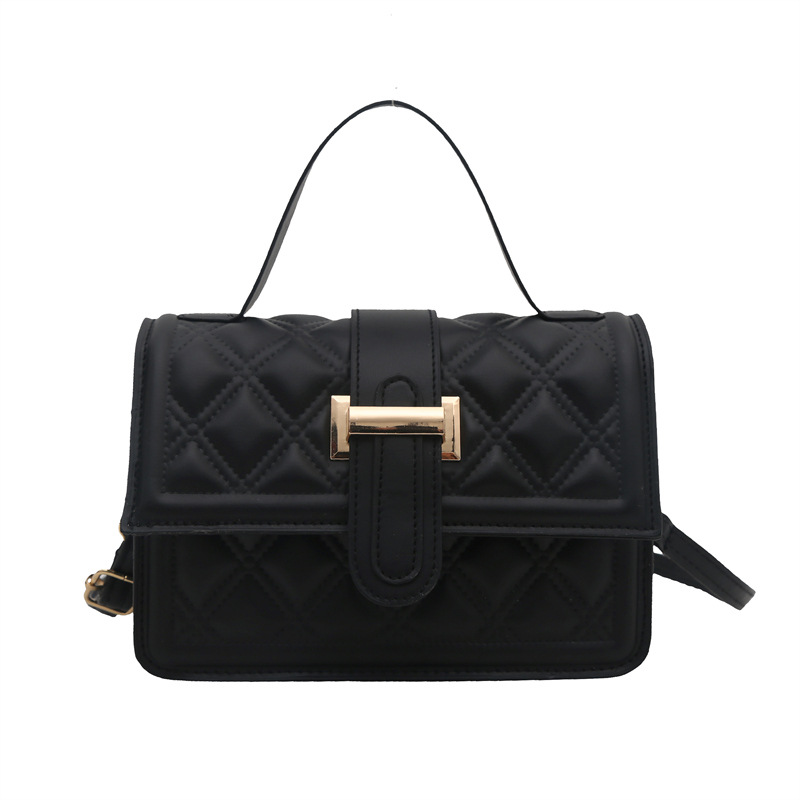 This is a new spring 2025 fashionable solid color versatile commuting small square bag with a retro texture and a hand-held shoulder crossbody Item Picture