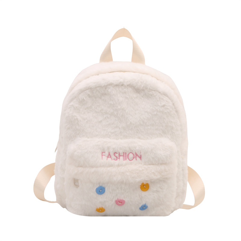 The 2024 new niche design white plush backpack is a cute and mini daily commuting fashion crossbody bag for ladies Item Picture