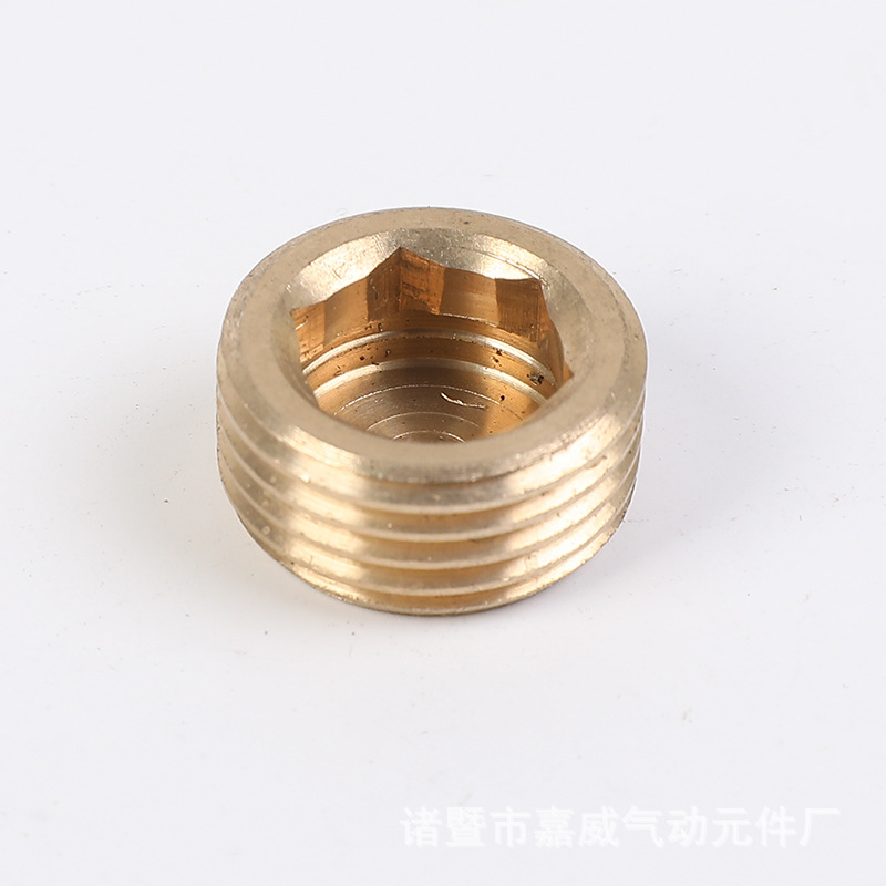 Wholesale copper plugs, plumbing accessories, hexagon socket copper and iron plugs, hexagon socket plugs, caps, and plumbing connectors details Picture