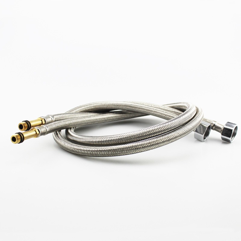 304 stainless steel hose, pointed explosion-proof metal hose, hot and cold water faucet, water inlet pipe, flexible pipe, thickened details Picture