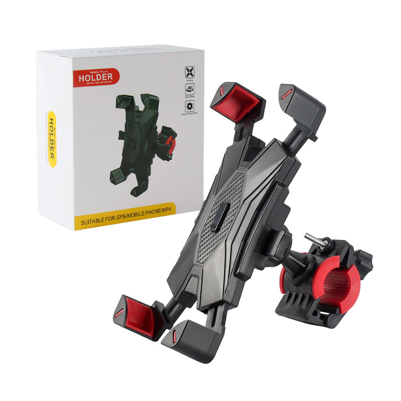 Four-prong anti-shake takeout, bicycle handlebar, motorcycle, mountain bike, navigation and mobile phone stand Application Scenario